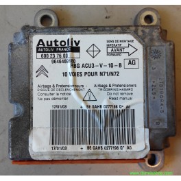 CENTRALITA DE AIRBAG, CITROEN XSARA, 600 23 76 00, 600237600, AG, 9646469180, RBG ACU3-V-10-B, 10 VOIES POUR N71/N72